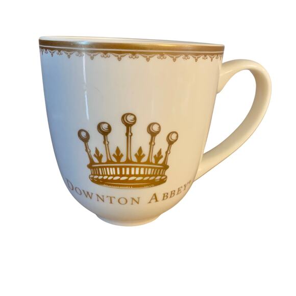Downton Abbey Mug World Market Coffee Tea Cup Gold Crown 2014 16oz Ceramic - Picture 1 of 12